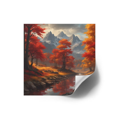 Autumn Mountains Landscape Stickers Fall Decor Nature Lover Gifts Outdoor Gear Seasonal Decorations Wall Art Aesthetic