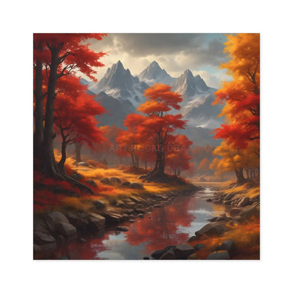 Autumn Mountains Landscape Stickers Fall Decor Nature Lover Gifts Outdoor Gear Seasonal Decorations Wall Art Aesthetic
