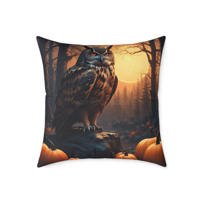 Autumn Owl Decorative Pillow | Cozy Fall Home Decor Halloween Accent Perfect Gift for Nature Lovers Throw Pillow