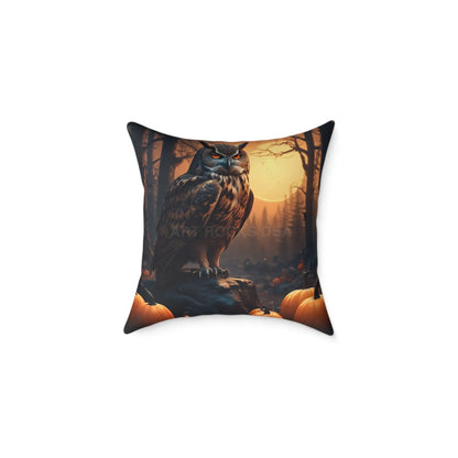 Autumn Owl Decorative Pillow | Cozy Fall Home Decor Halloween Accent Perfect Gift for Nature Lovers Throw Pillow