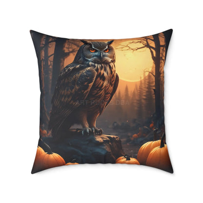 Autumn Owl Decorative Pillow | Cozy Fall Home Decor Halloween Accent Perfect Gift for Nature Lovers Throw Pillow