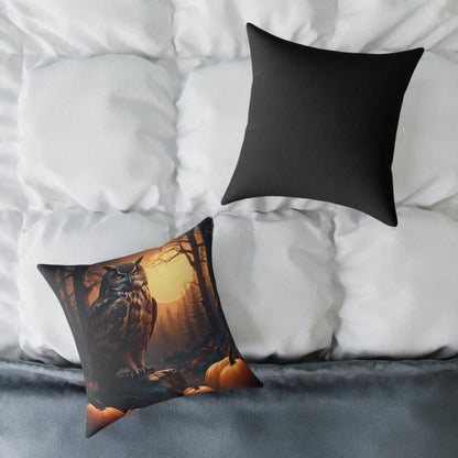 Autumn Owl Decorative Pillow | Cozy Fall Home Decor Halloween Accent Perfect Gift for Nature Lovers Throw Pillow