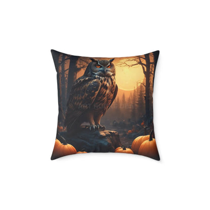 Autumn Owl Decorative Pillow | Cozy Fall Home Decor Halloween Accent Perfect Gift for Nature Lovers Throw Pillow