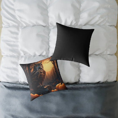 Autumn Owl Decorative Pillow | Cozy Fall Home Decor Halloween Accent Perfect Gift for Nature Lovers Throw Pillow