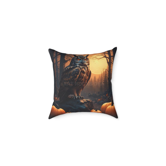 Autumn Owl Decorative Pillow | Cozy Fall Home Decor Halloween Accent Perfect Gift for Nature Lovers Throw Pillow