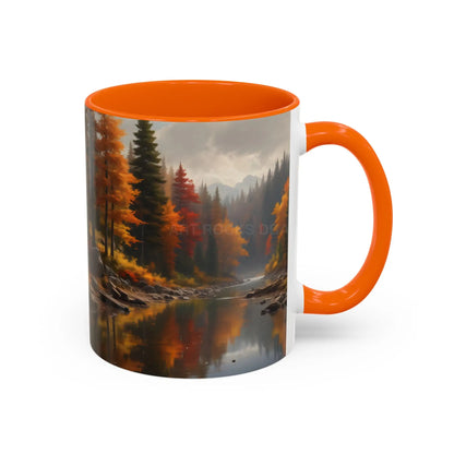 Autumn River Coffee Mug - Scenic Fall Landscape Accent Mug (11/15oz) - Mug