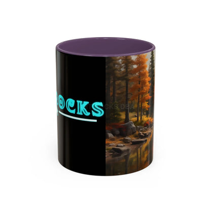 Autumn River Coffee Mug - Scenic Fall Landscape Accent Mug (11/15oz) - 11oz / Purple - Mug