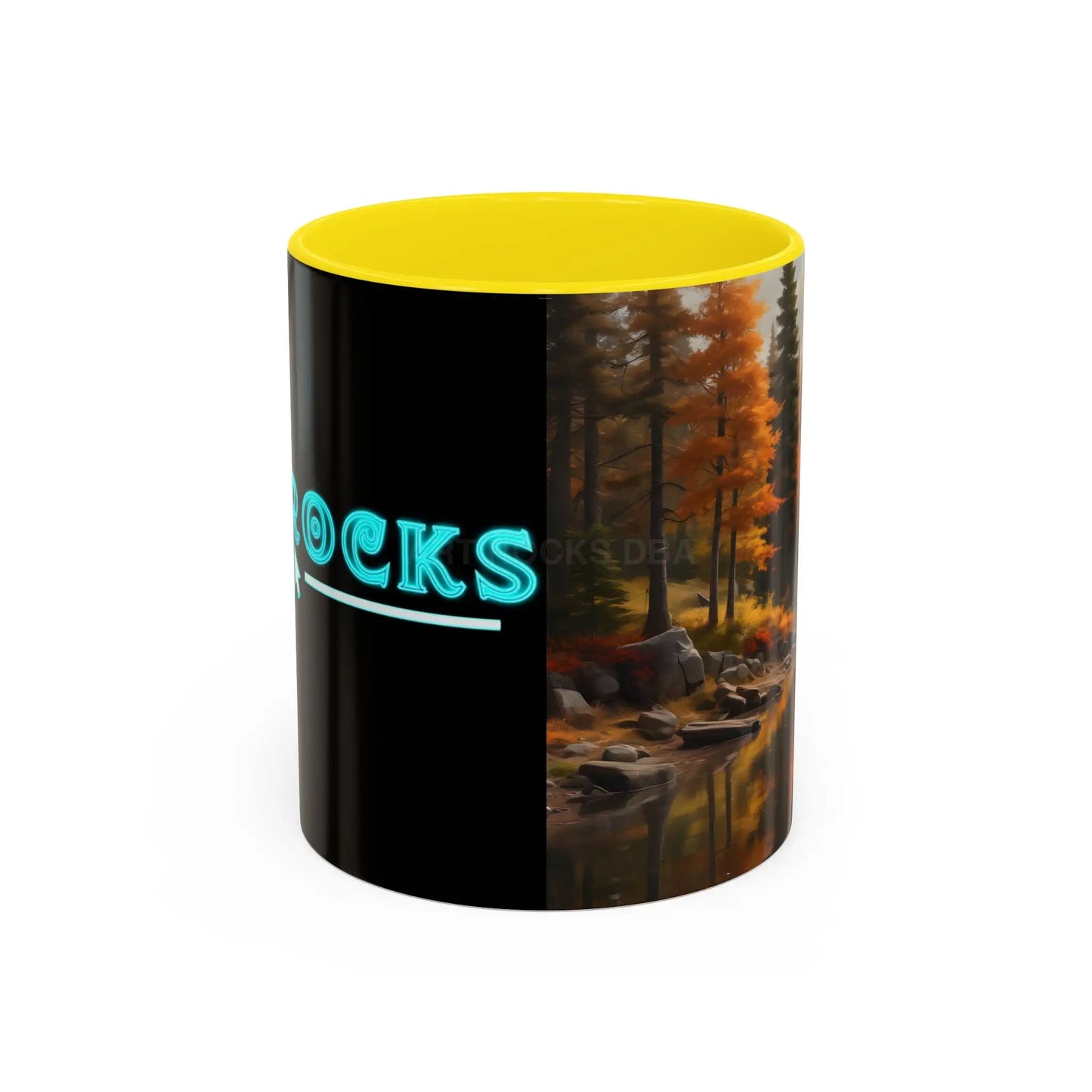 Autumn River Coffee Mug - Scenic Fall Landscape Accent Mug (11/15oz) - 11oz / Yellow - Mug