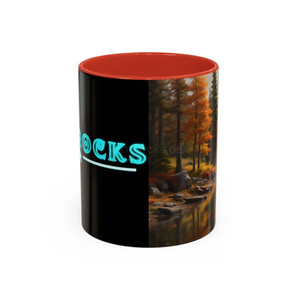Autumn River Coffee Mug - Scenic Fall Landscape Accent Mug (11/15oz) - 11oz / Red - Mug