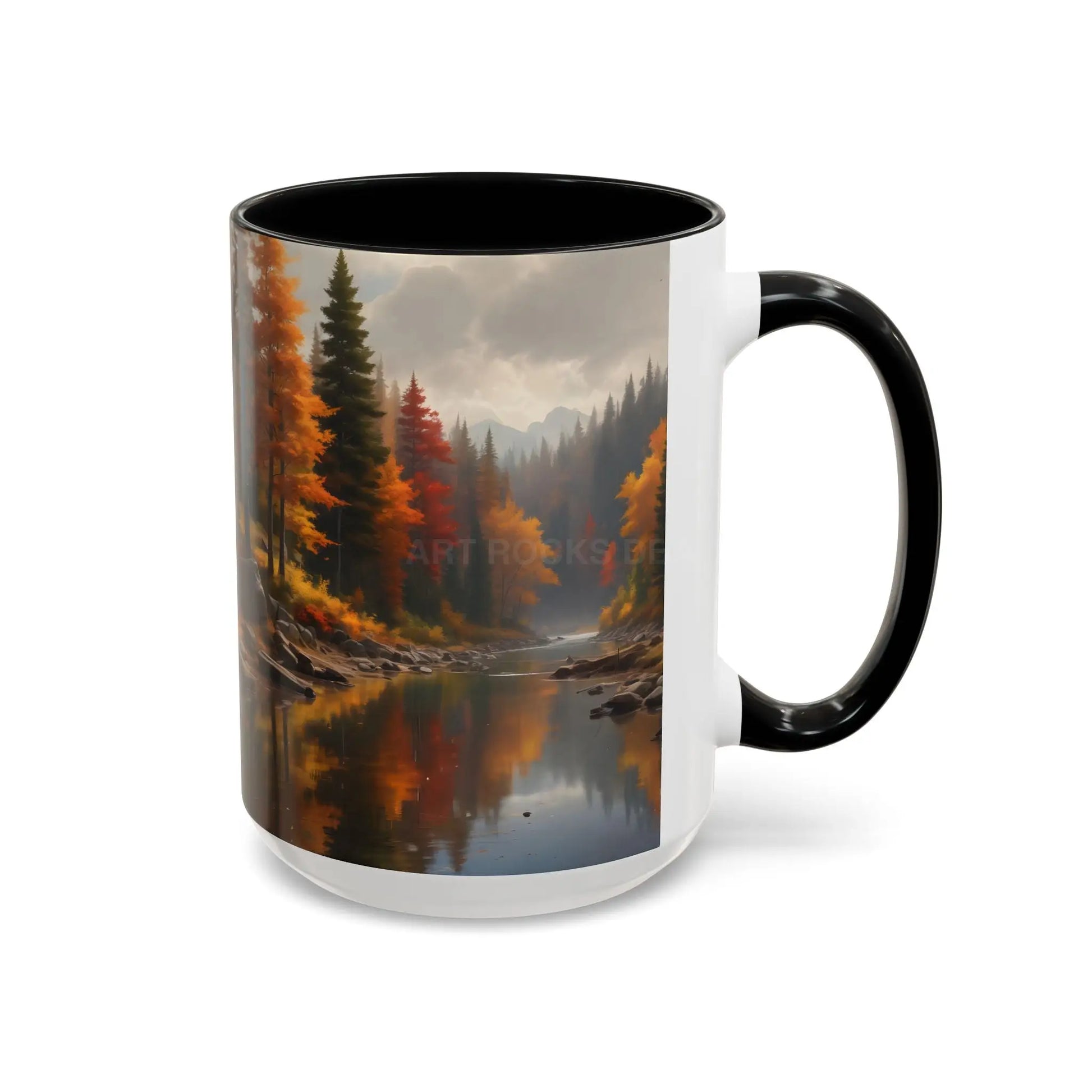 Autumn River Coffee Mug - Scenic Fall Landscape Accent Mug (11/15oz) - Mug