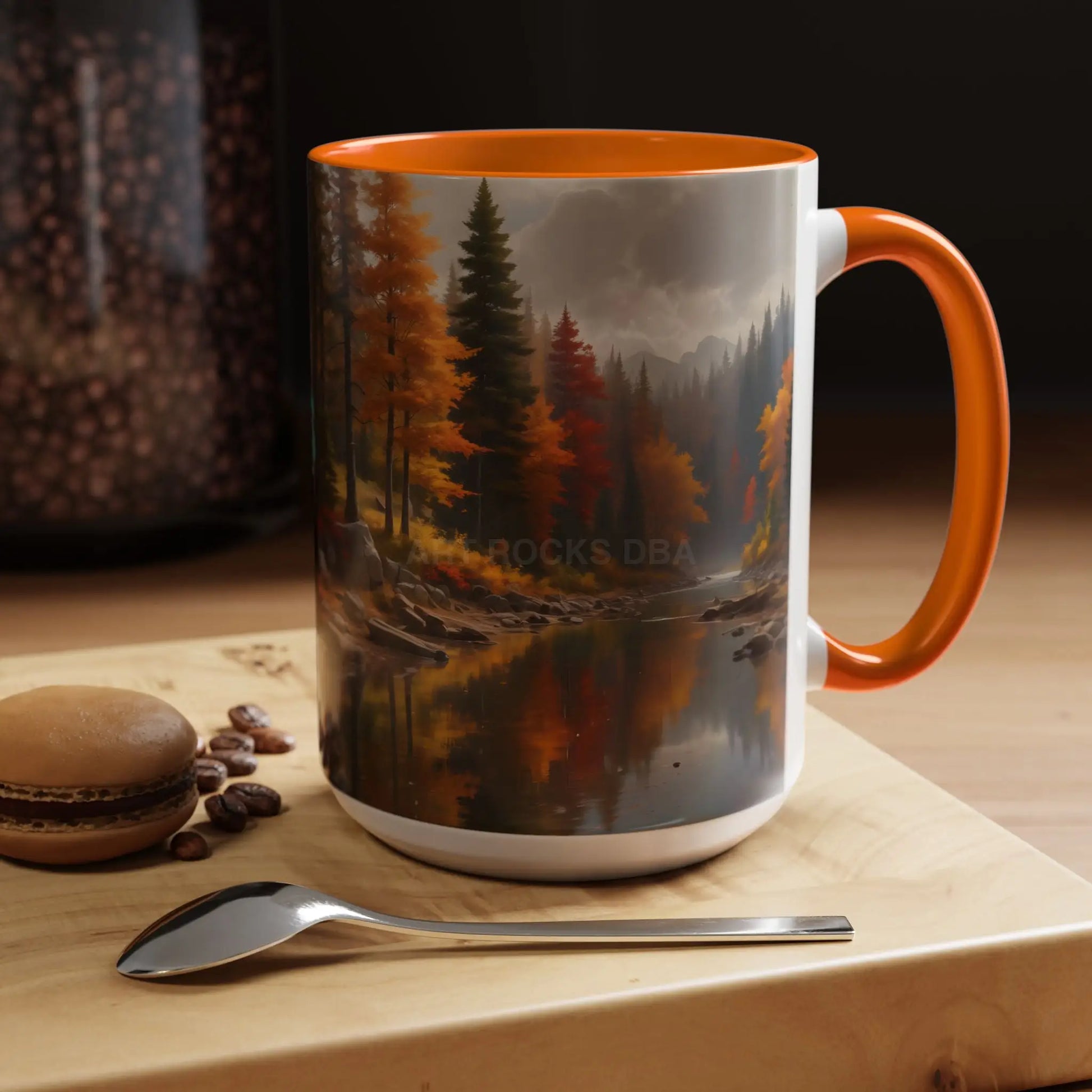 Autumn River Coffee Mug - Scenic Fall Landscape Accent Mug (11/15oz) - Mug