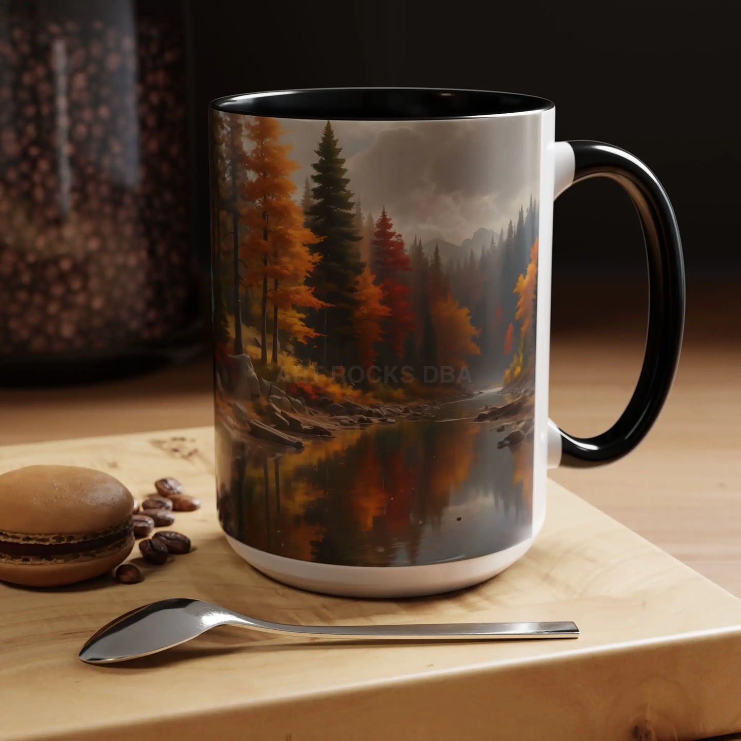 Autumn River Coffee Mug - Scenic Fall Landscape Accent Mug (11/15oz) - Mug