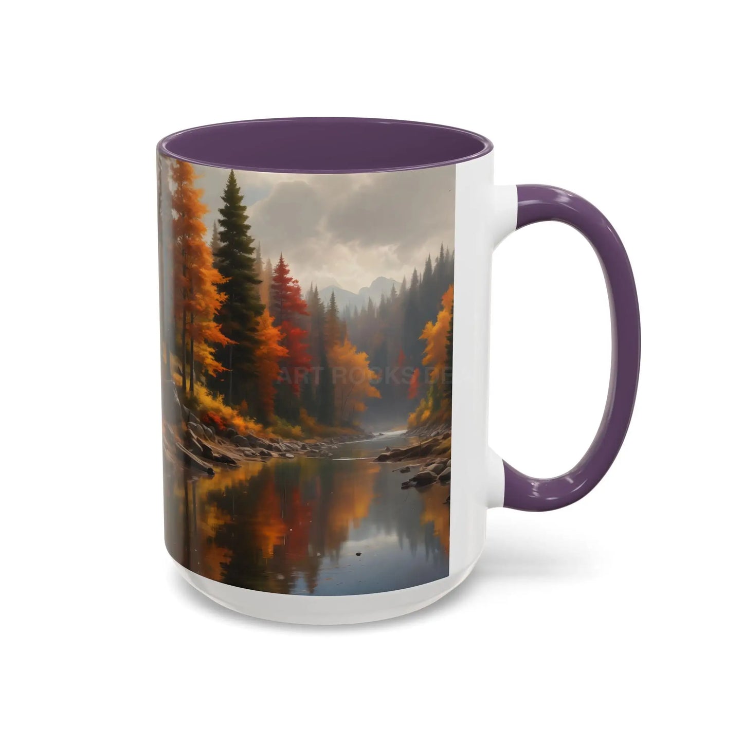 Autumn River Coffee Mug - Scenic Fall Landscape Accent Mug (11/15oz) - Mug
