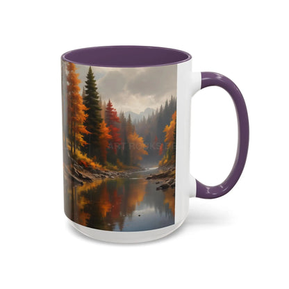 Autumn River Coffee Mug - Scenic Fall Landscape Accent Mug (11/15oz) - Mug