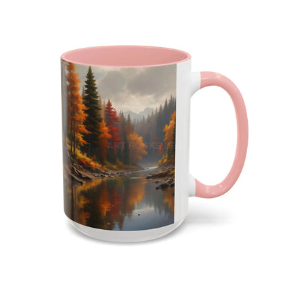 Autumn River Coffee Mug - Scenic Fall Landscape Accent Mug (11/15oz) - Mug