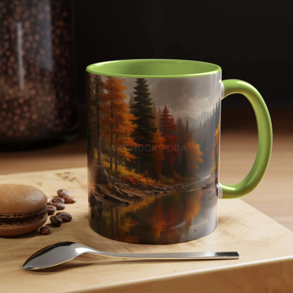 Autumn River Coffee Mug - Scenic Fall Landscape Accent Mug (11/15oz) - Mug