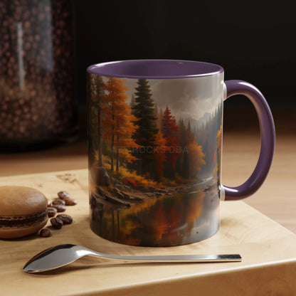 Autumn River Coffee Mug - Scenic Fall Landscape Accent Mug (11/15oz) - Mug