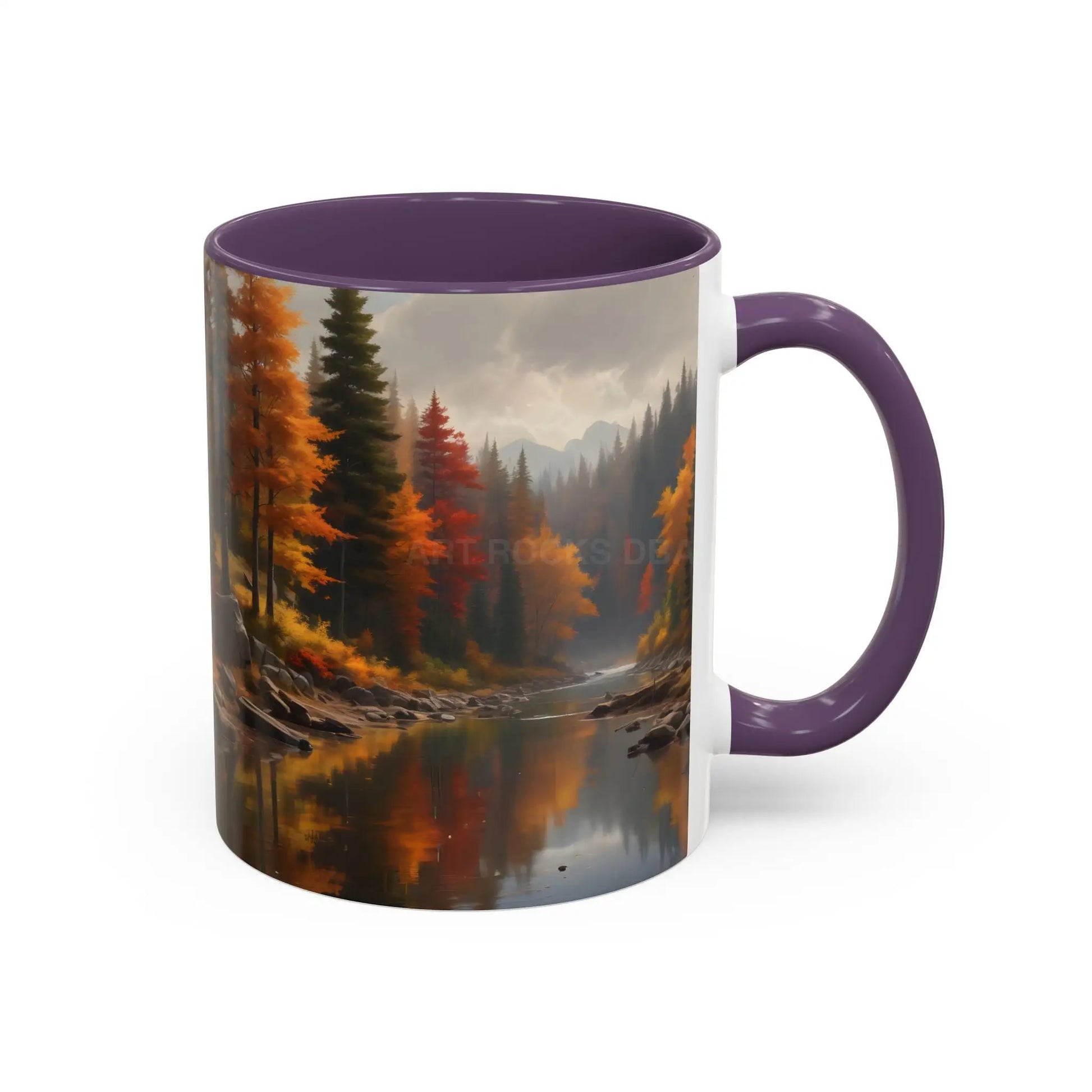 Autumn River Coffee Mug - Scenic Fall Landscape Accent Mug (11/15oz) - Mug