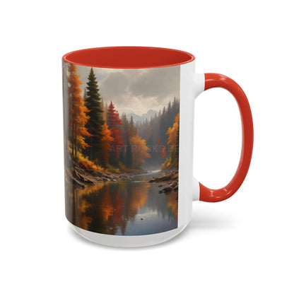 Autumn River Coffee Mug - Scenic Fall Landscape Accent Mug (11/15oz) - Mug
