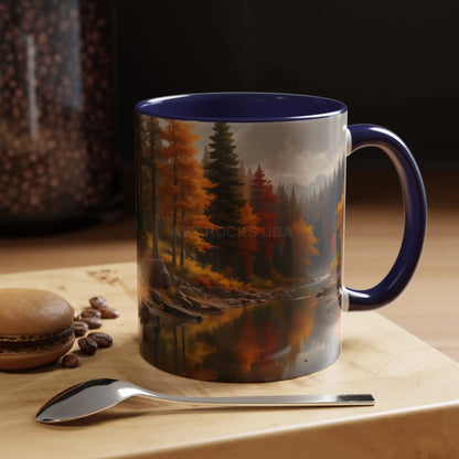 Autumn River Coffee Mug - Scenic Fall Landscape Accent Mug (11/15oz) - Mug