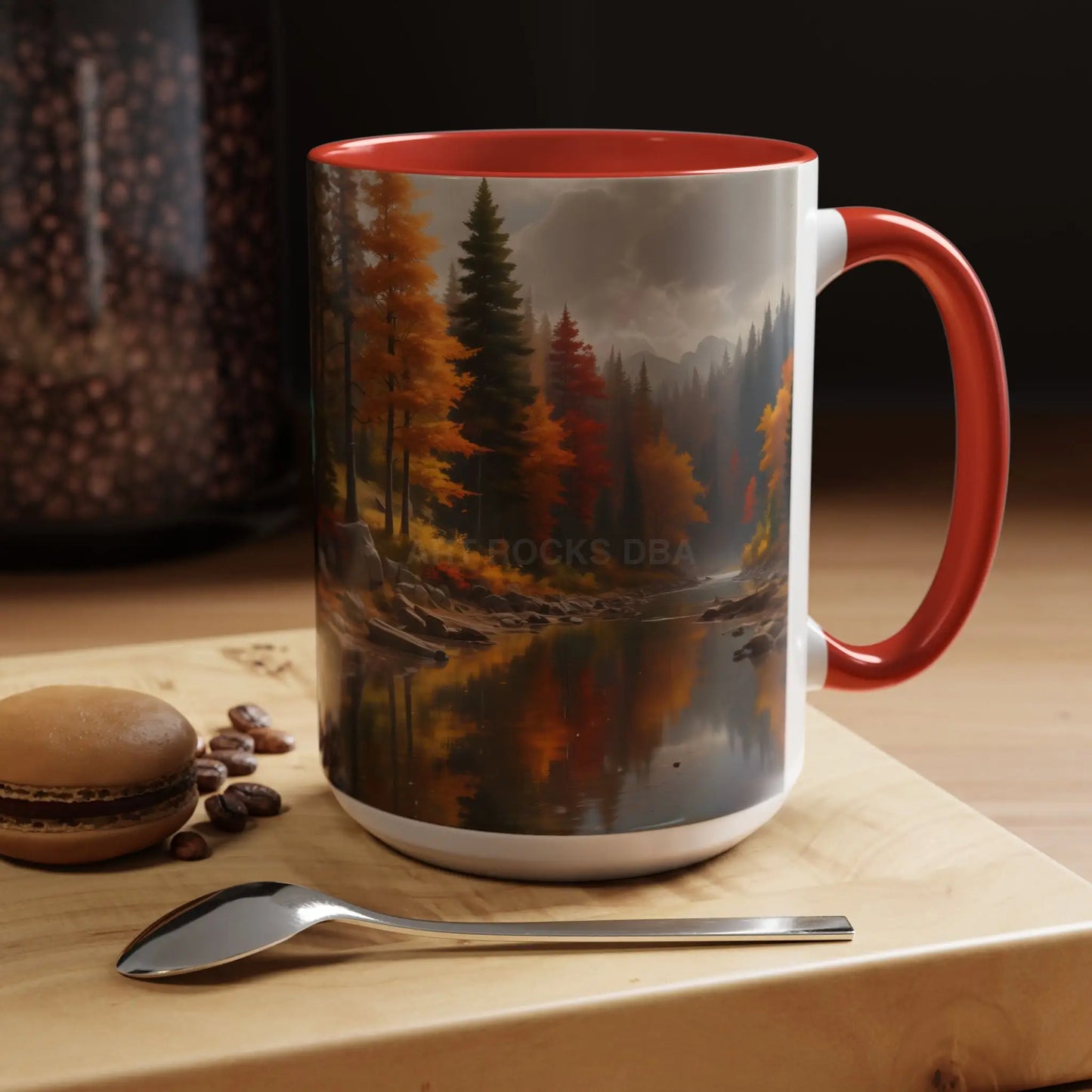 Autumn River Coffee Mug - Scenic Fall Landscape Accent Mug (11/15oz) - Mug