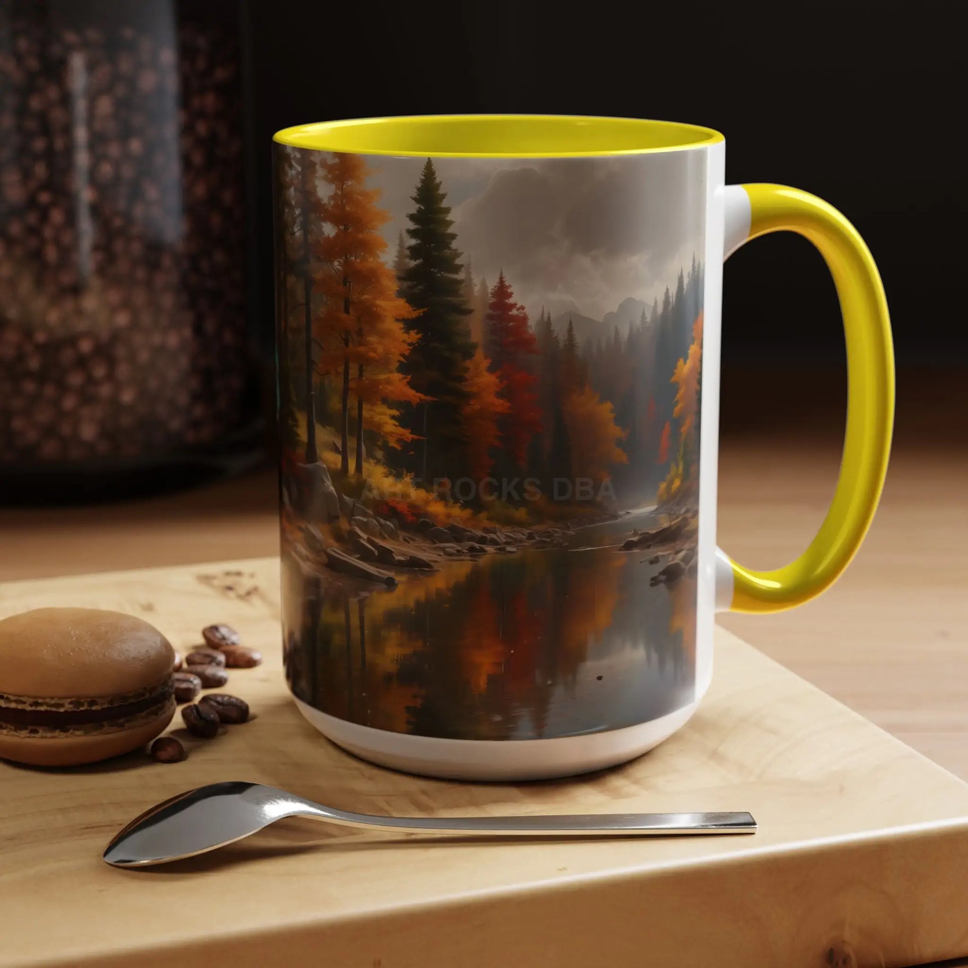 Autumn River Coffee Mug - Scenic Fall Landscape Accent Mug (11/15oz) - Mug