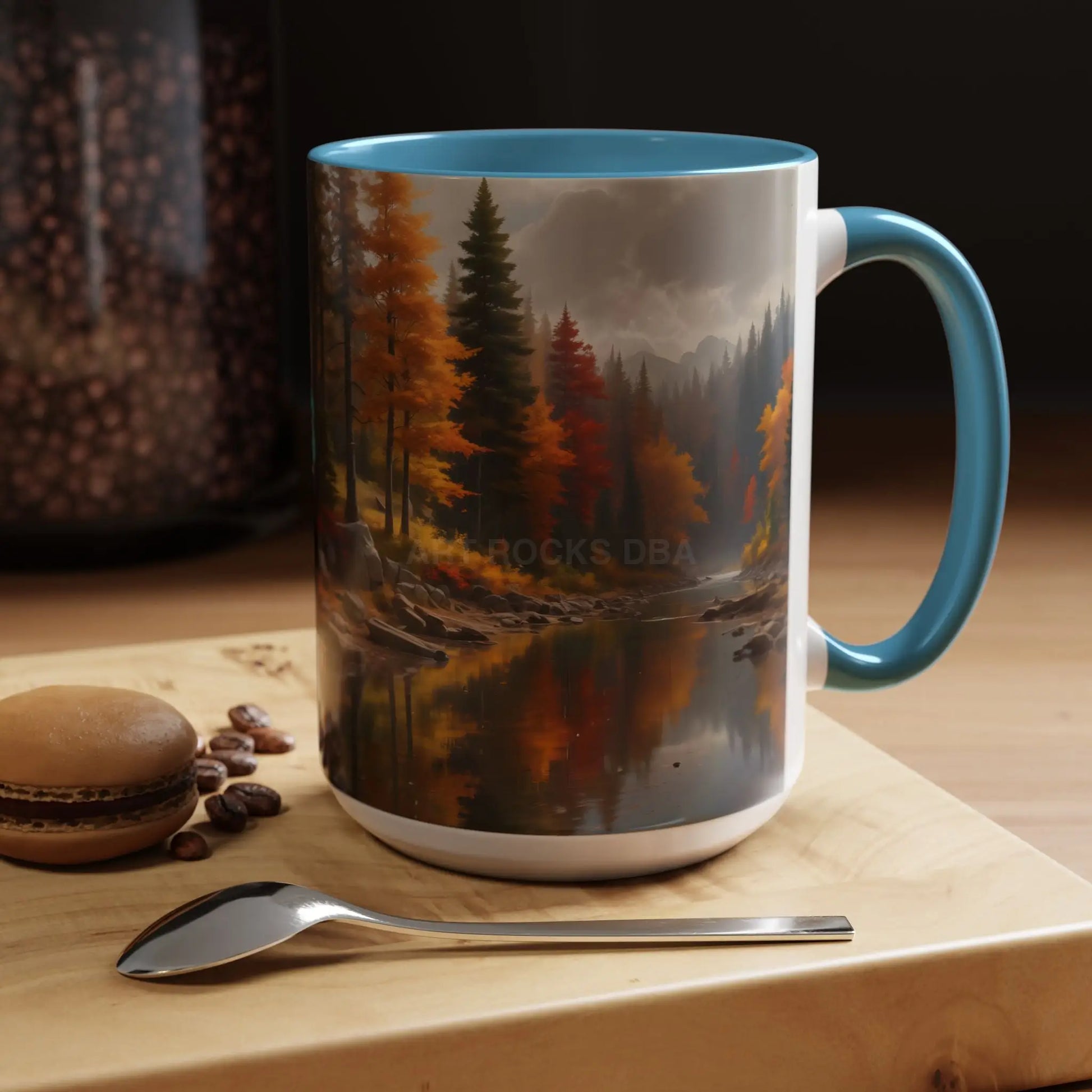 Autumn River Coffee Mug - Scenic Fall Landscape Accent Mug (11/15oz) - Mug
