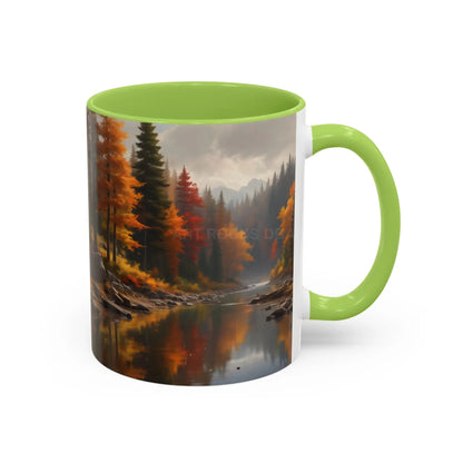 Autumn River Coffee Mug - Scenic Fall Landscape Accent Mug (11/15oz) - Mug