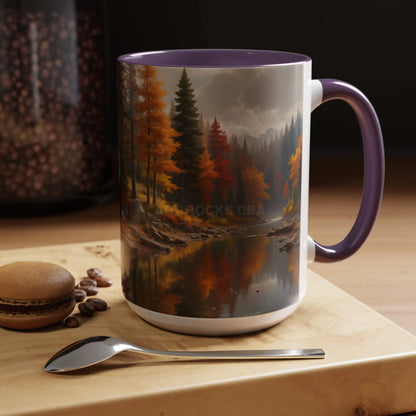 Autumn River Coffee Mug - Scenic Fall Landscape Accent Mug (11/15oz) - Mug