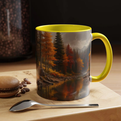 Autumn River Coffee Mug - Scenic Fall Landscape Accent Mug (11/15oz) - Mug