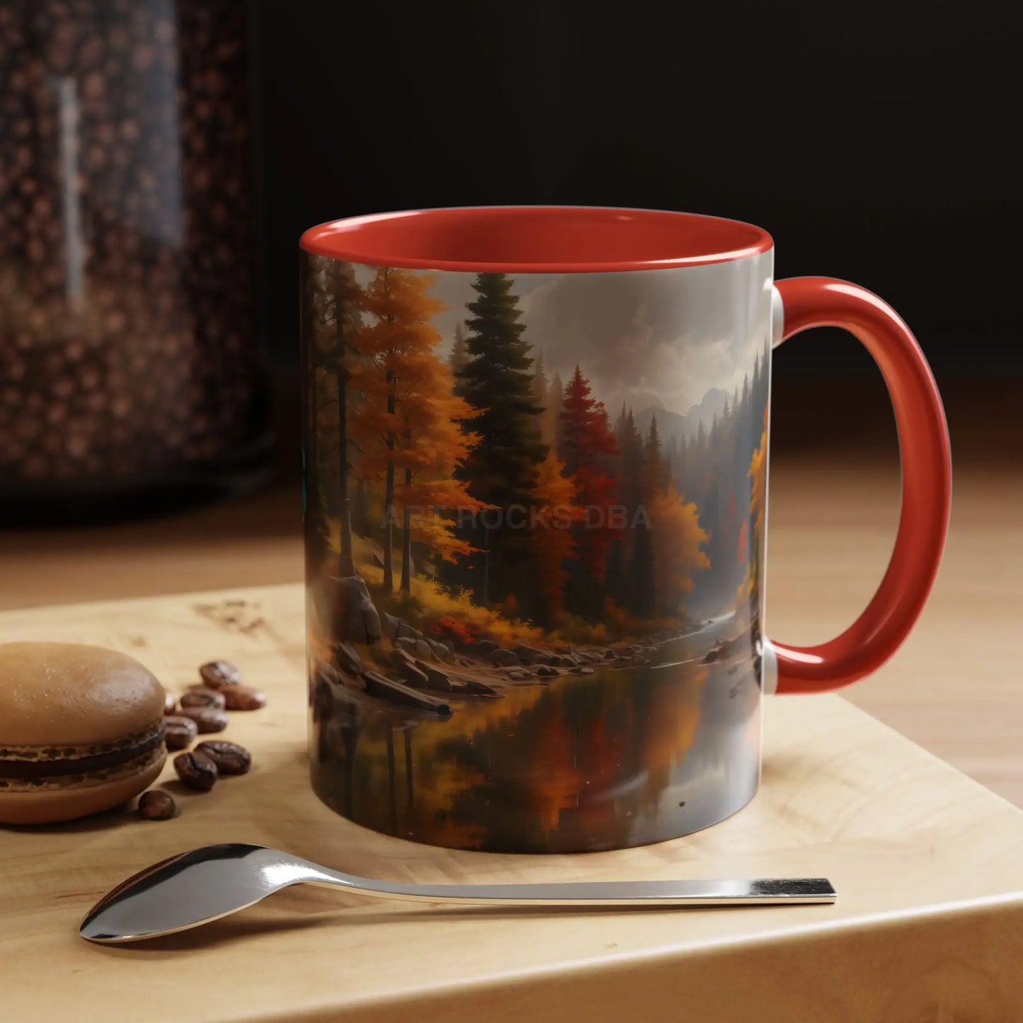 Autumn River Coffee Mug - Scenic Fall Landscape Accent Mug (11/15oz) - Mug