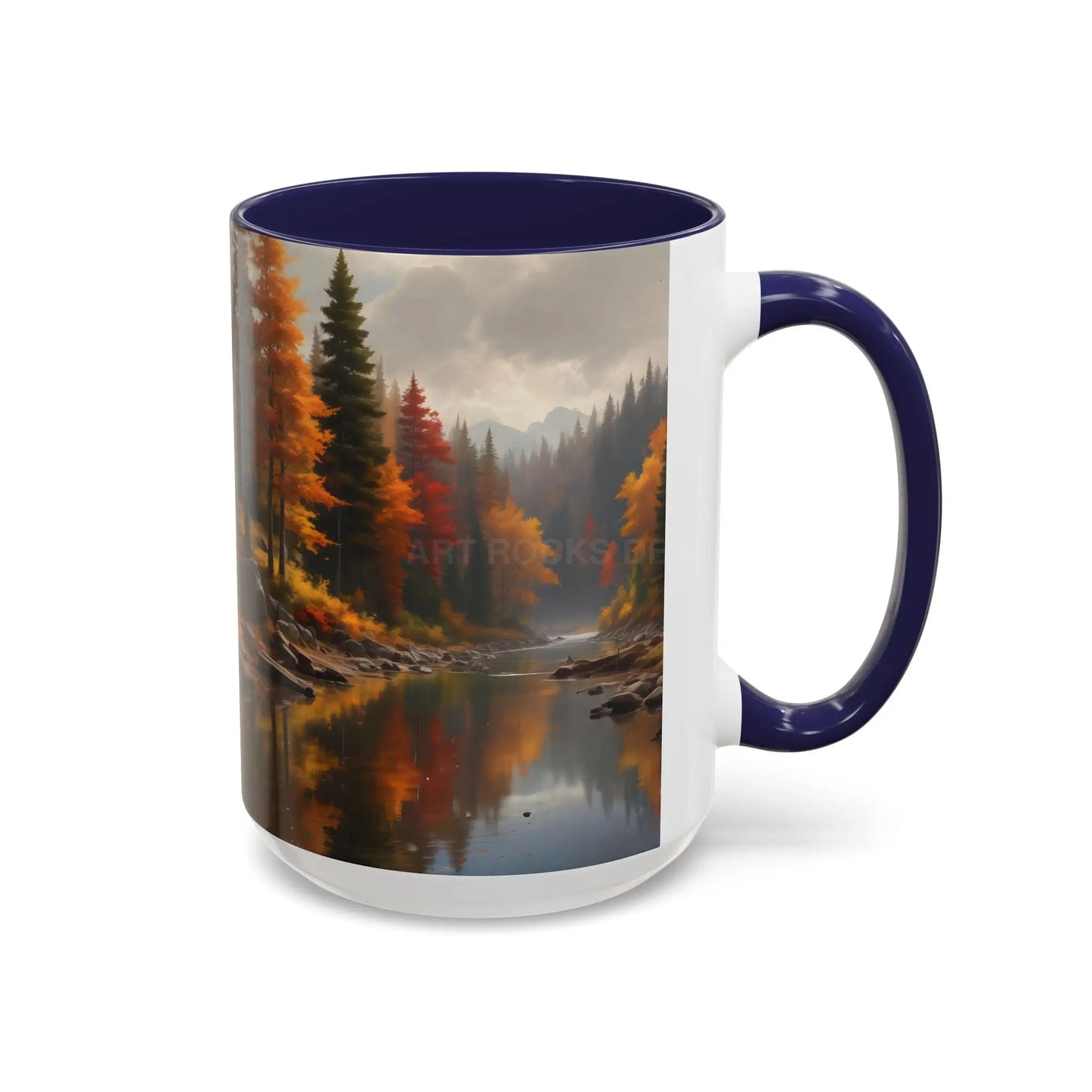 Autumn River Coffee Mug - Scenic Fall Landscape Accent Mug (11/15oz) - Mug