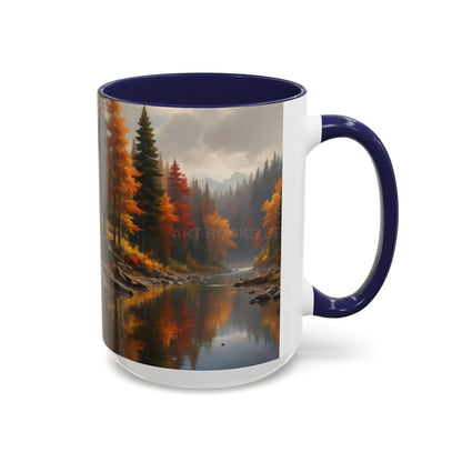 Autumn River Coffee Mug - Scenic Fall Landscape Accent Mug (11/15oz) - Mug