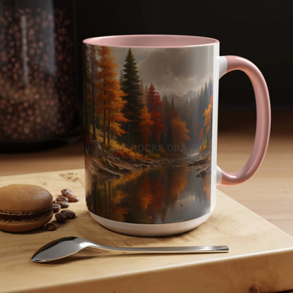 Autumn River Coffee Mug - Scenic Fall Landscape Accent Mug (11/15oz) - Mug
