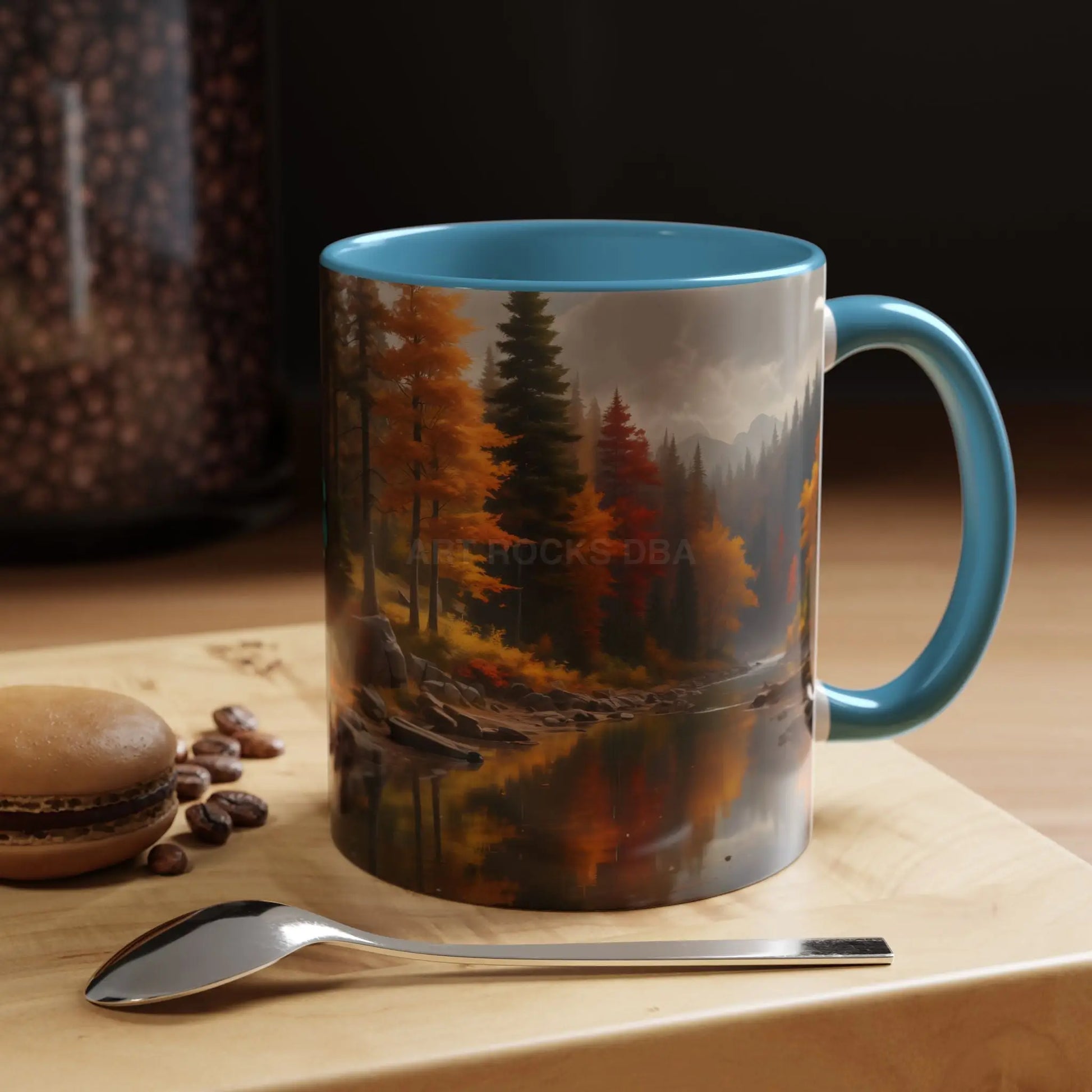 Autumn River Coffee Mug - Scenic Fall Landscape Accent Mug (11/15oz) - Mug
