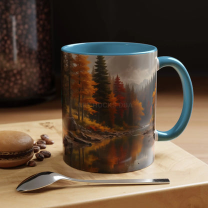 Autumn River Coffee Mug - Scenic Fall Landscape Accent Mug (11/15oz) - Mug