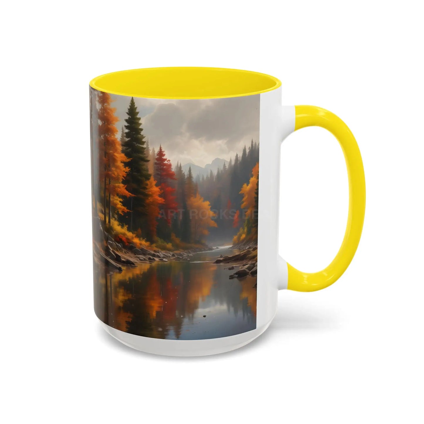 Autumn River Coffee Mug - Scenic Fall Landscape Accent Mug (11/15oz) - Mug