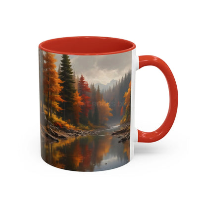 Autumn River Coffee Mug - Scenic Fall Landscape Accent Mug (11/15oz) - Mug