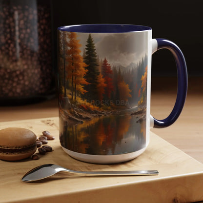Autumn River Coffee Mug - Scenic Fall Landscape Accent Mug (11/15oz) - Mug