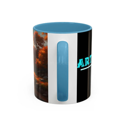 Autumn River Landscape Accent Coffee Mug – Scenic Fall Cabin Decor (11/15oz) - Mug