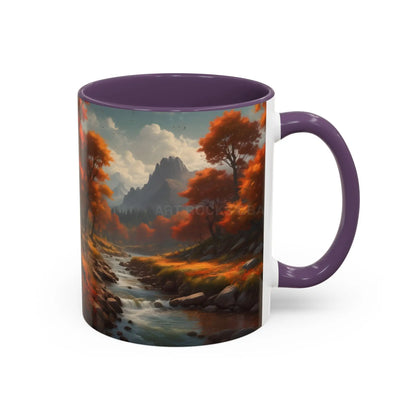 Autumn River Landscape Accent Coffee Mug – Scenic Fall Cabin Decor (11/15oz) - Mug