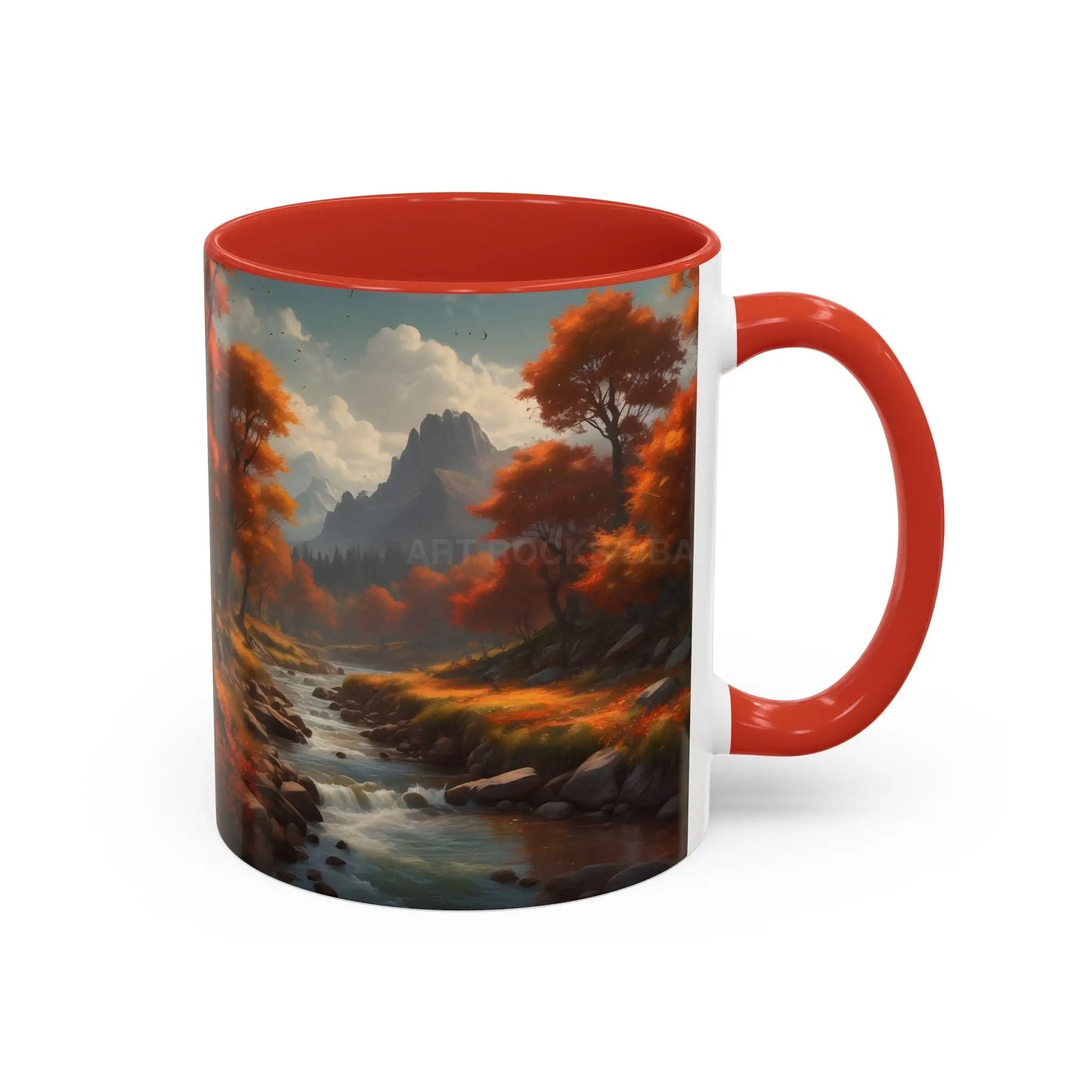 Autumn River Landscape Accent Coffee Mug – Scenic Fall Cabin Decor (11/15oz) - Mug