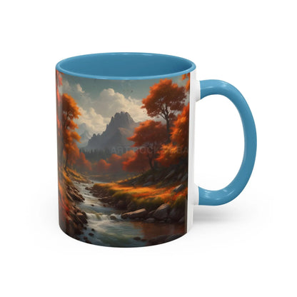 Autumn River Landscape Accent Coffee Mug – Scenic Fall Cabin Decor (11/15oz) - Mug