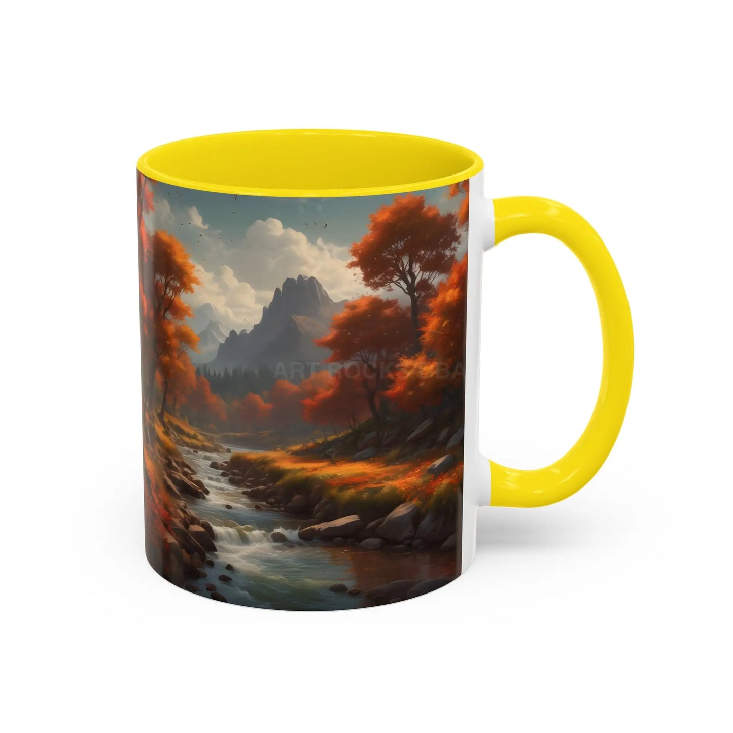 Autumn River Landscape Accent Coffee Mug – Scenic Fall Cabin Decor (11/15oz) - Mug