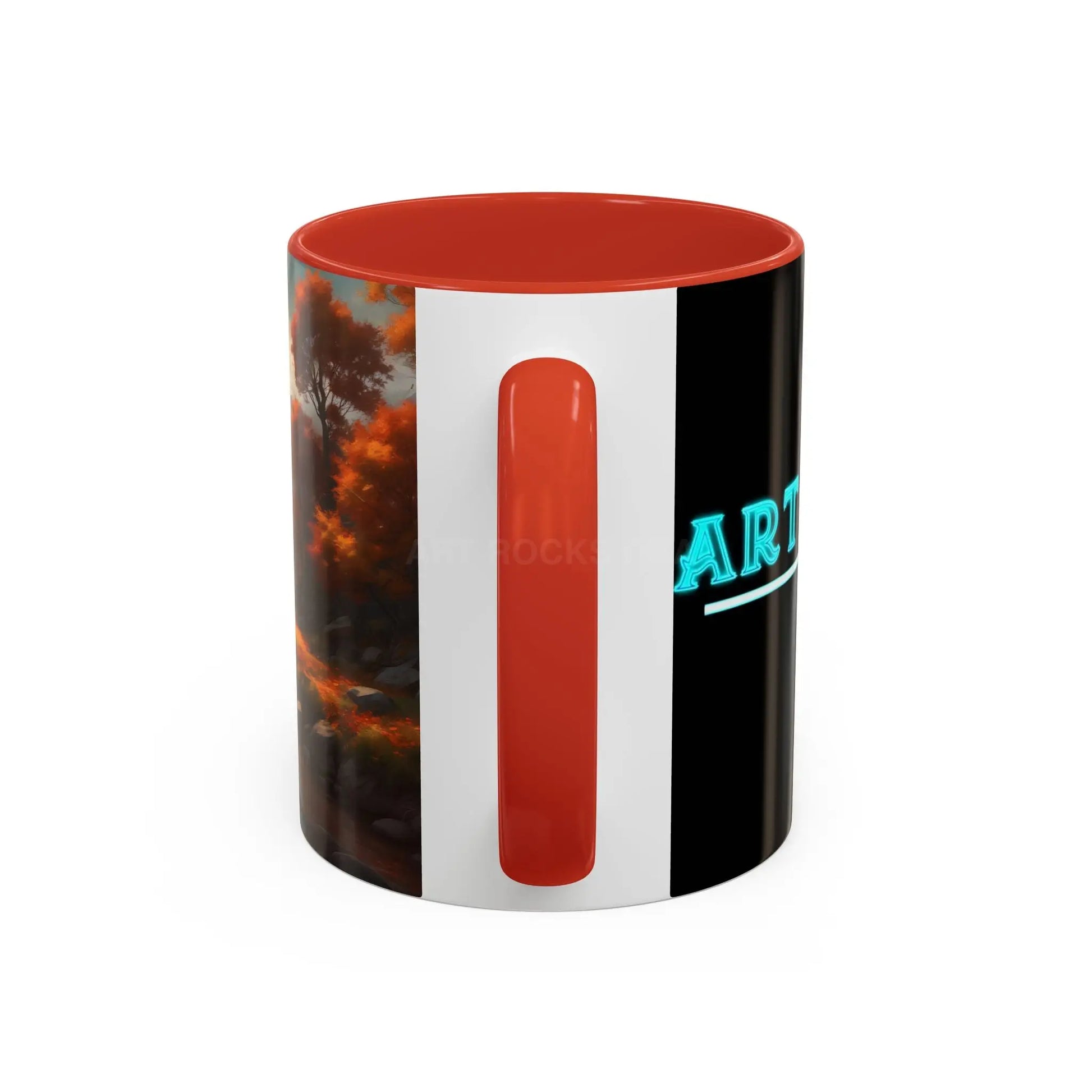 Autumn River Landscape Accent Coffee Mug – Scenic Fall Cabin Decor (11/15oz) - Mug