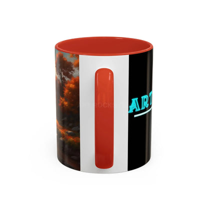 Autumn River Landscape Accent Coffee Mug – Scenic Fall Cabin Decor (11/15oz) - Mug