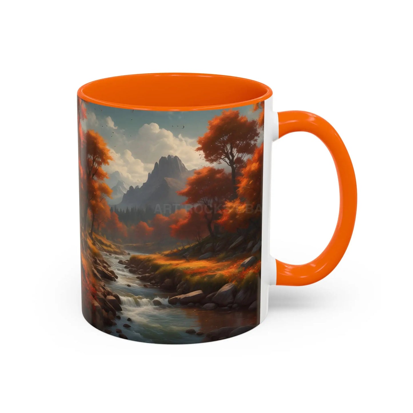 Autumn River Landscape Accent Coffee Mug – Scenic Fall Cabin Decor (11/15oz) - Mug