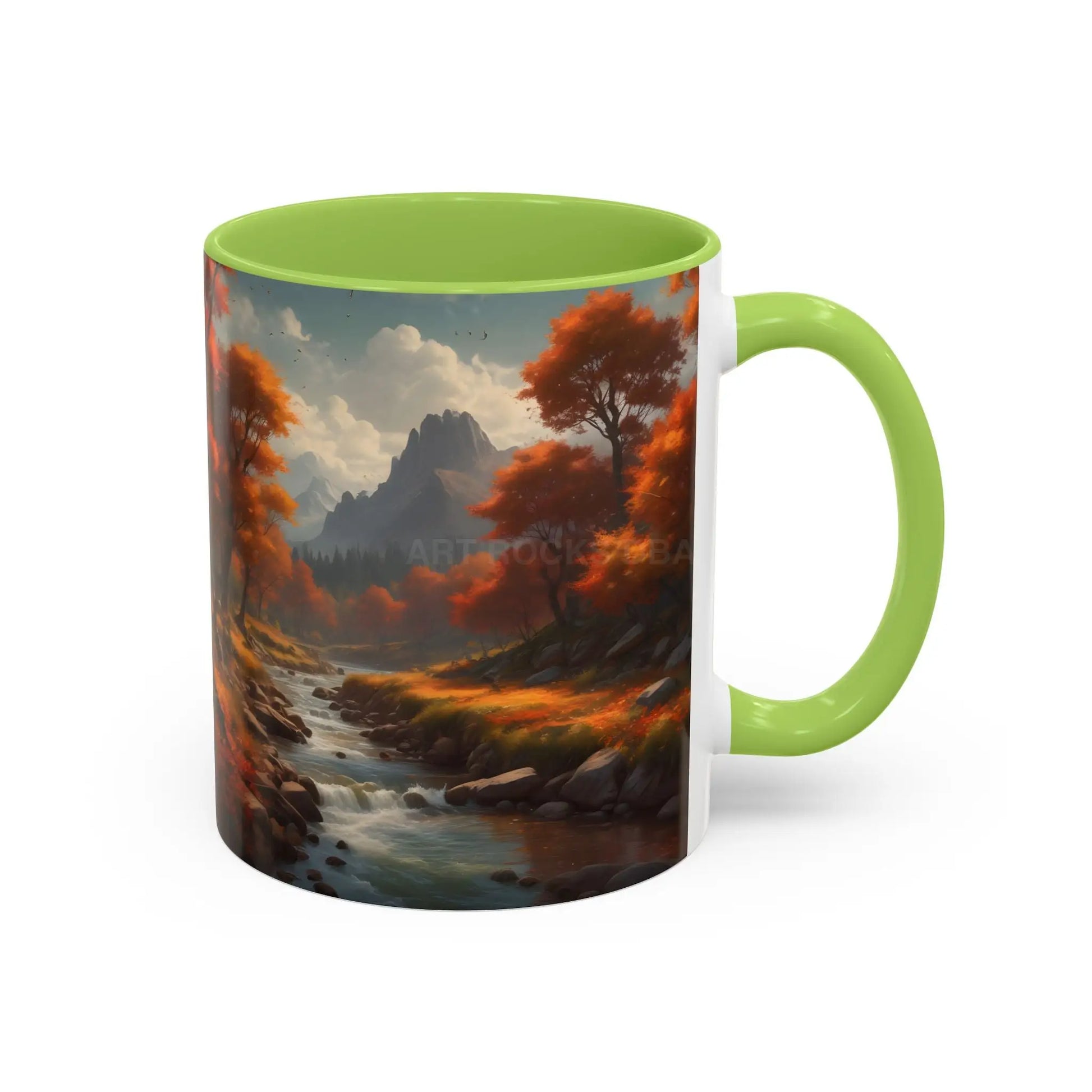 Autumn River Landscape Accent Coffee Mug – Scenic Fall Cabin Decor (11/15oz) - Mug