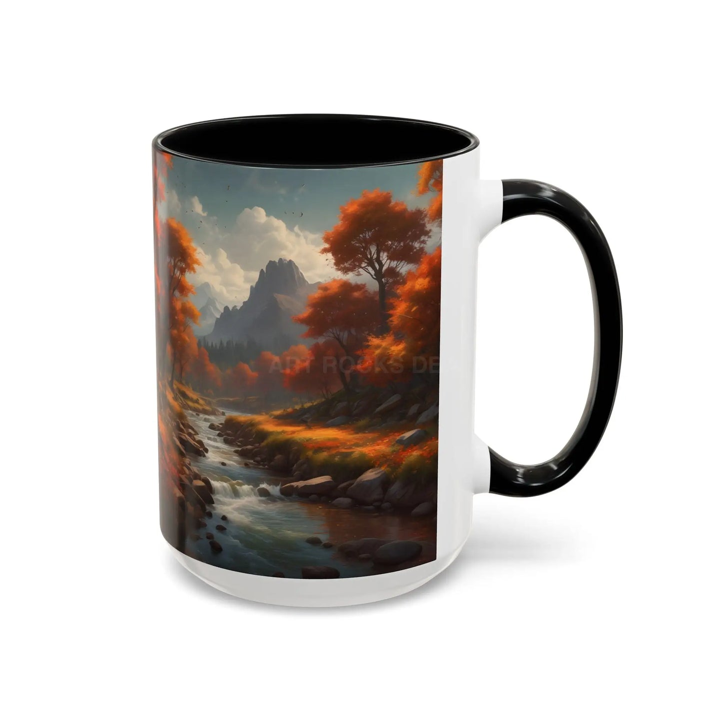 Autumn River Landscape Accent Coffee Mug – Scenic Fall Cabin Decor (11/15oz) - Mug