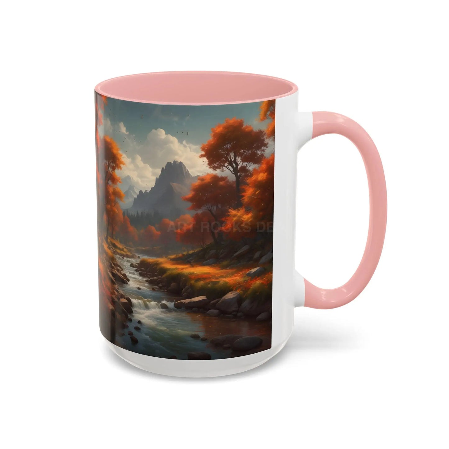Autumn River Landscape Accent Coffee Mug – Scenic Fall Cabin Decor (11/15oz) - Mug